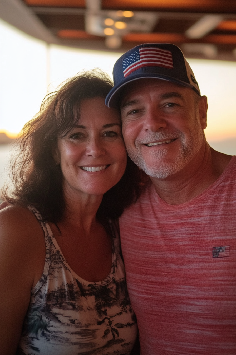 A Beautiful Sunset Dinner on Cruise Ship