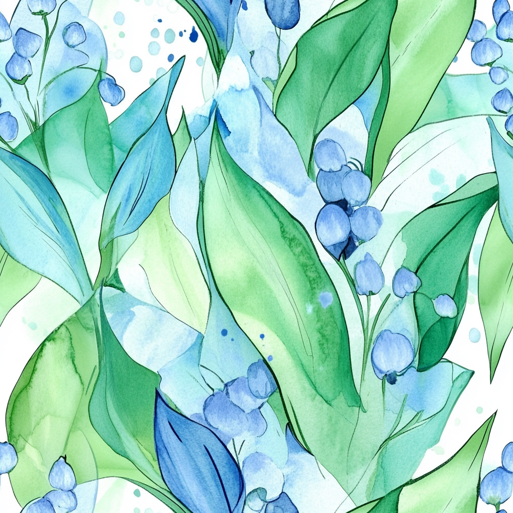 A Beautiful Watercolor Floral Pattern with White Lilies