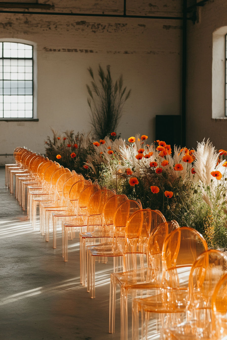 A Beautiful Wedding Decor with Orange Flowers