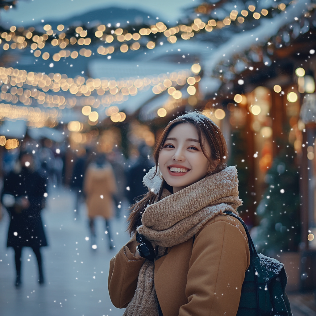 A Beautiful Winter Afternoon in Snowy Town