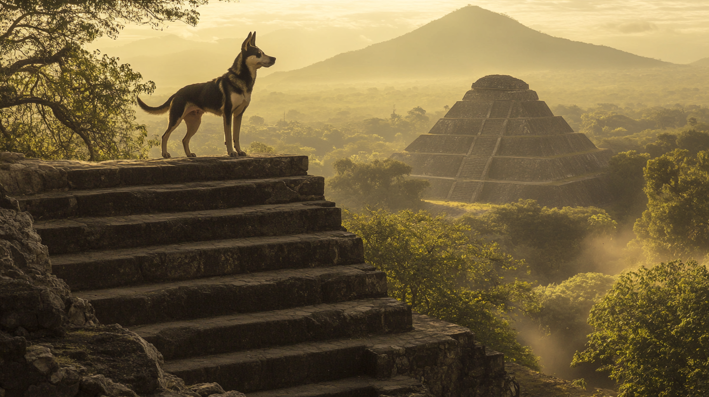 A Beautiful Xoloitzcuicle on Aztec Pyramid