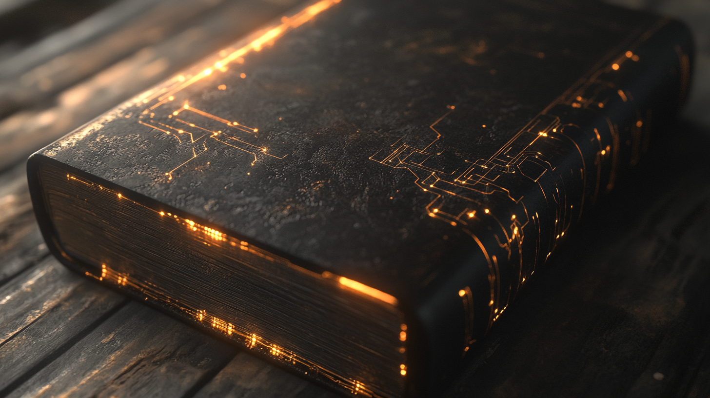 A Black Bible with a Golden Glowing Cover