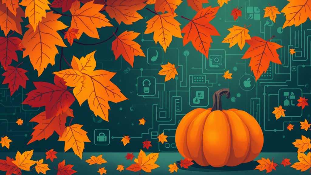 A Blend of Autumn and Technology Graphics