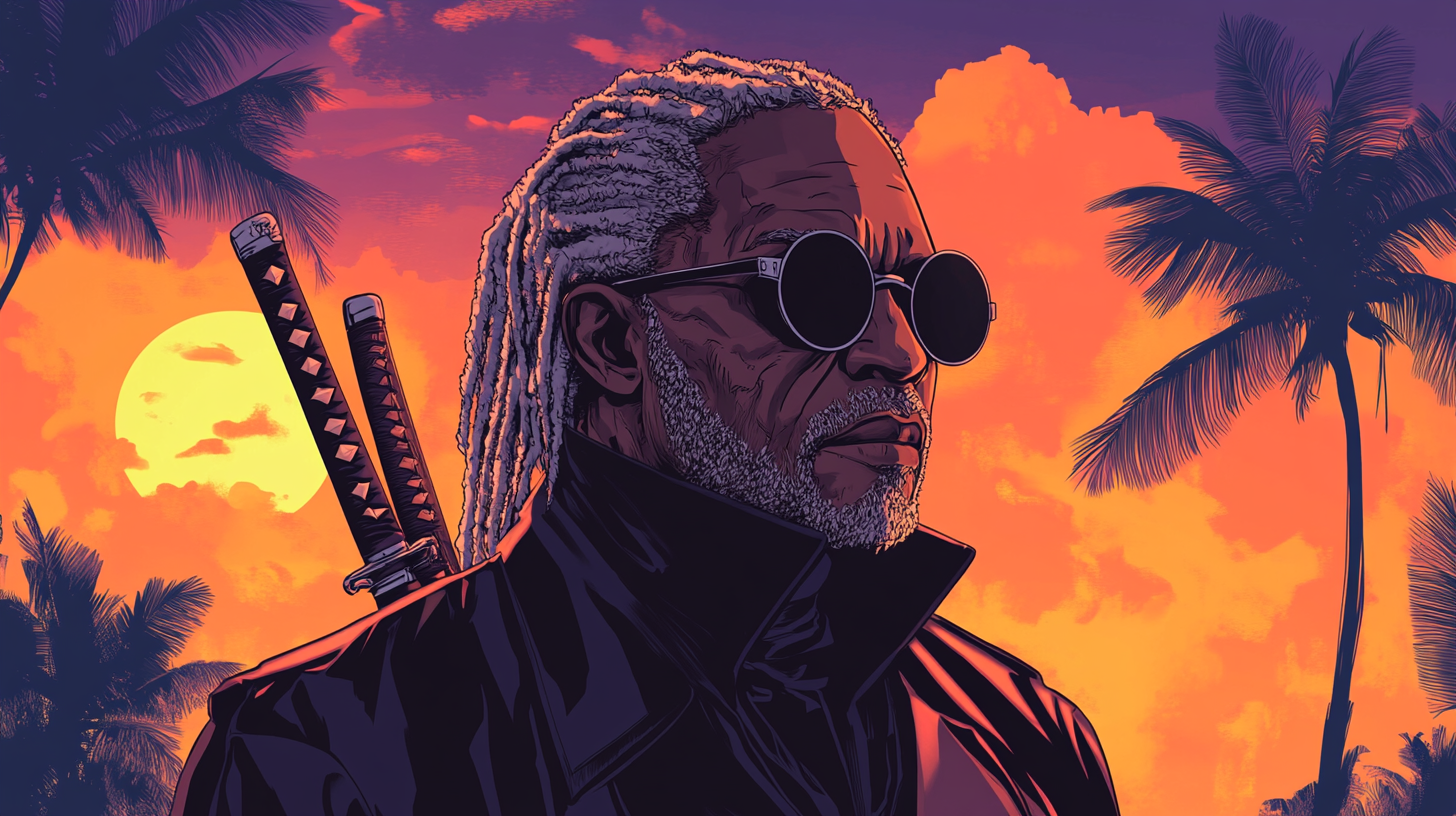 A Blind Jamaican Samurai at Sunset