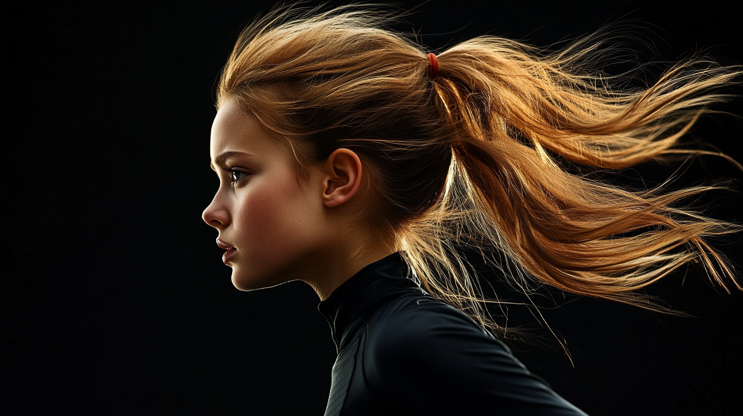 A Blond Girl Playing Sports in a Ponytail