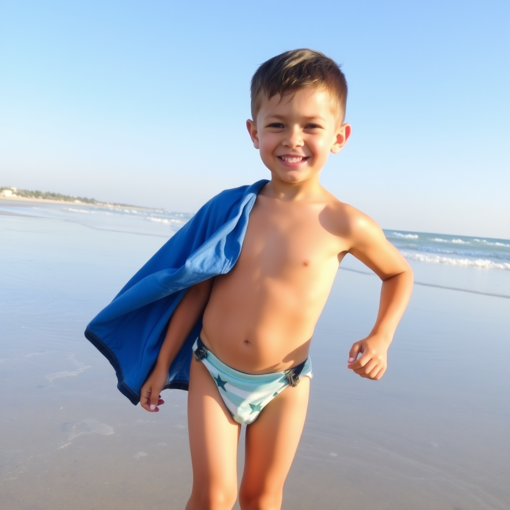 A Boy Enjoying the Beach