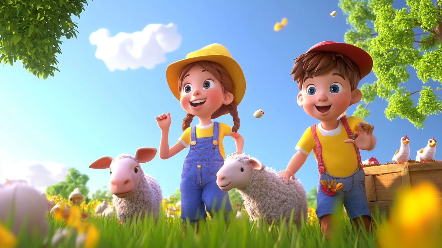 A Boy and Girl on a Farm