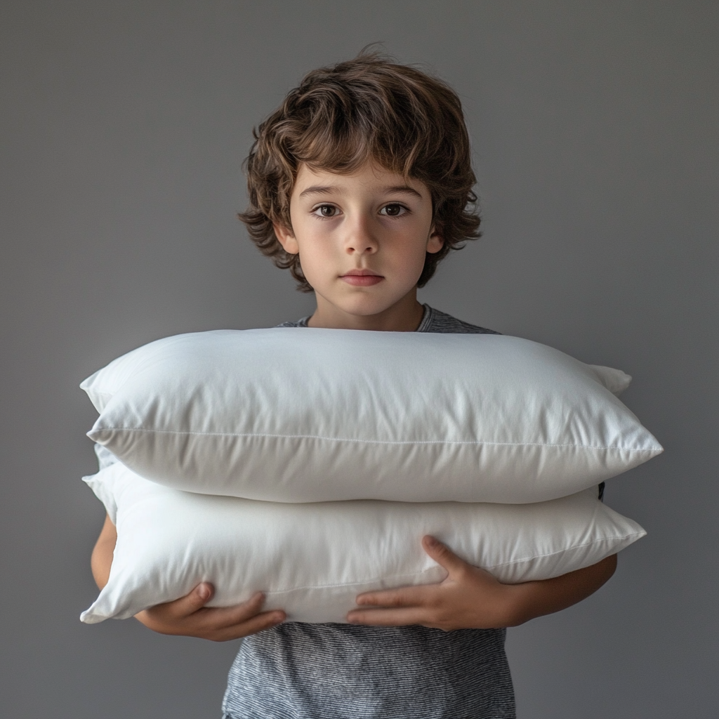 A Boy with White Pillows in Professional Photography