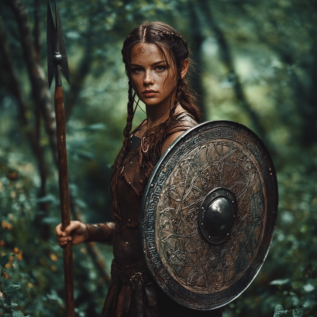 A Brave Kernai Warrior in Forest Setting