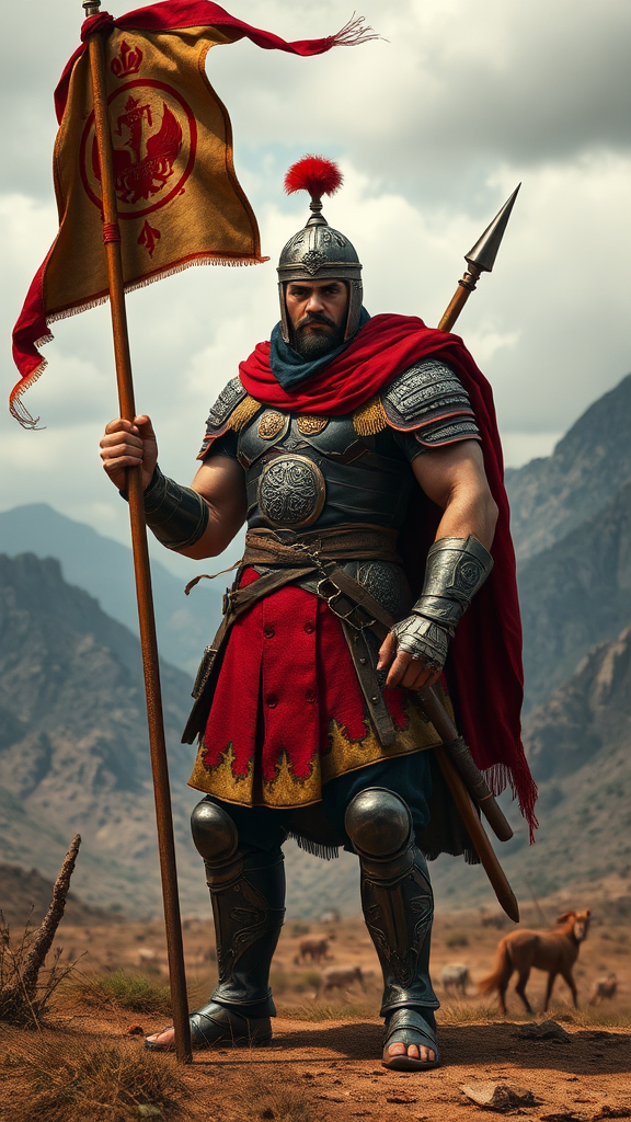 A Brave Sassanian Soldier in Battle