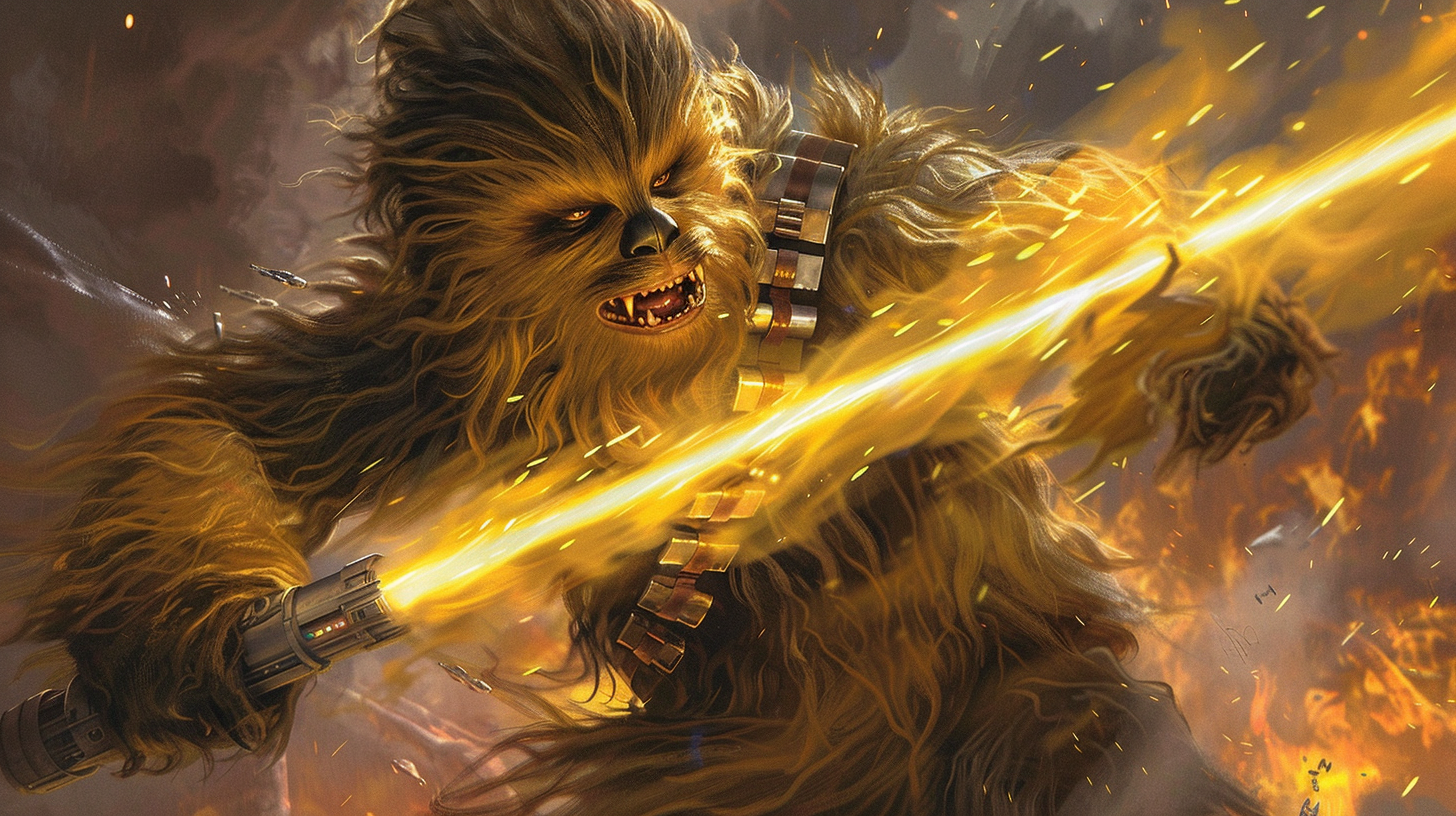 A Brave Wookie Jedi Warrior in Alex Ross Style