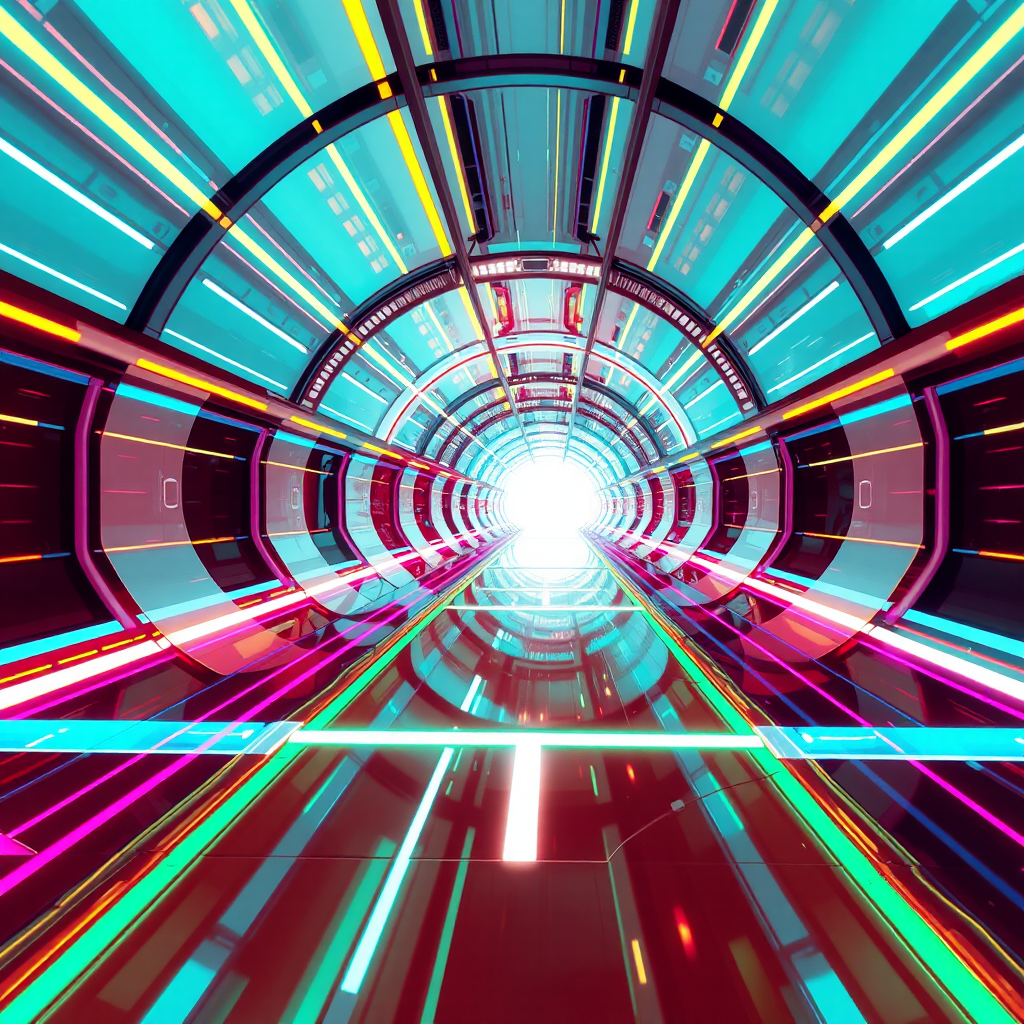 A Bright, Abstract, Futuristic Image