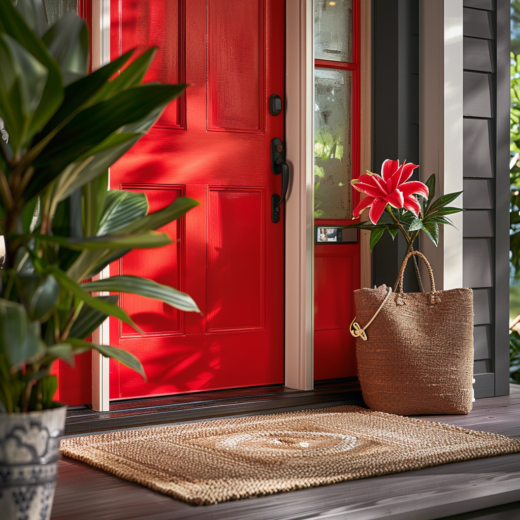 A Bright Red Door Slightly Ajar