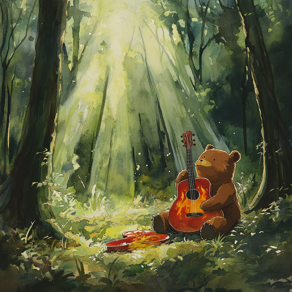 A Brown Bear Finds a Magical Guitar