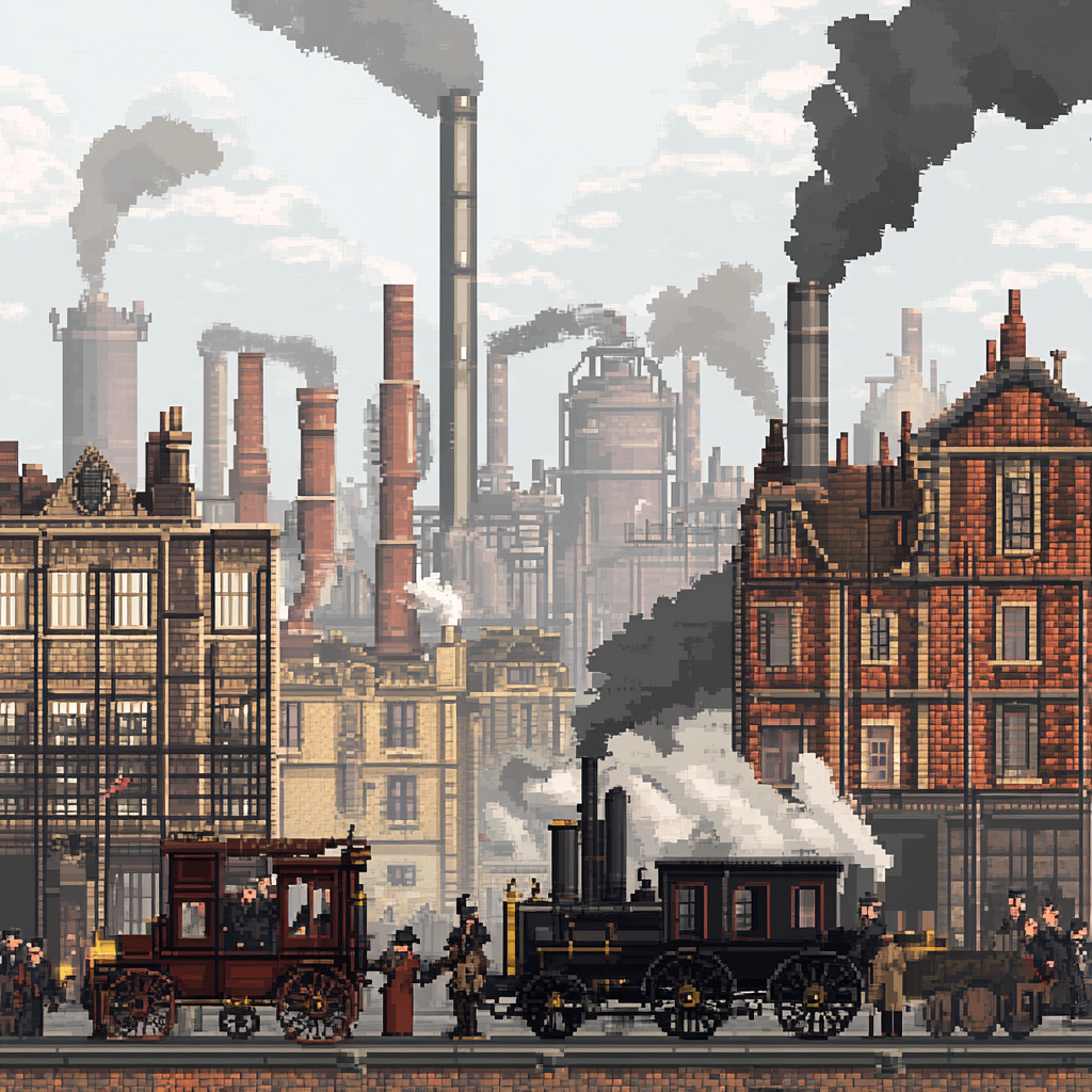 Pixel Art: A Busy Scene of 19th Century London