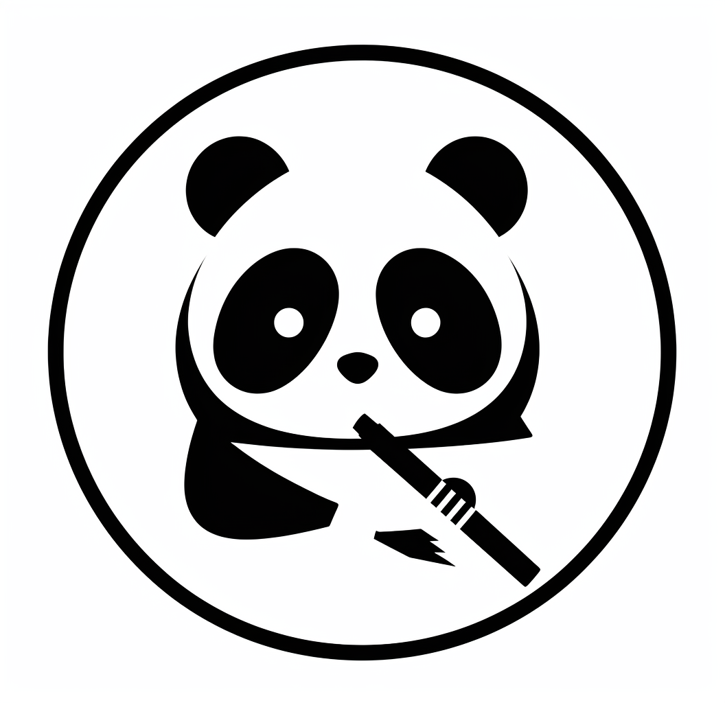 A Cartoon Panda Holding a Pen Icon