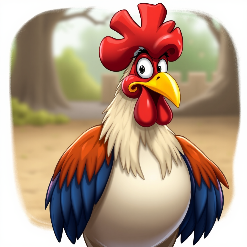 A Cartoon of John Cena as a Rooster