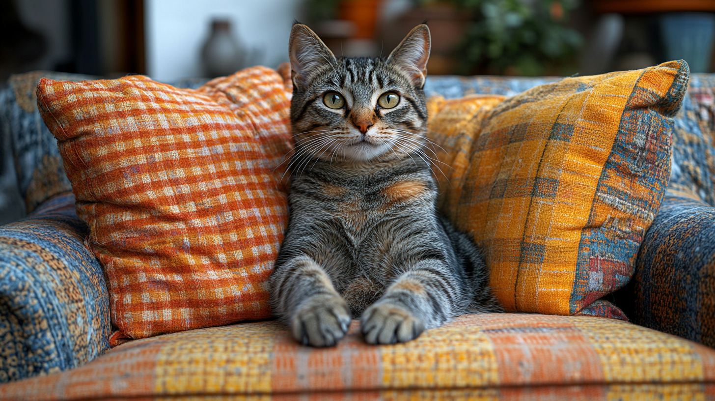 A Cat's Sudden Slip on New Sofa Fabric