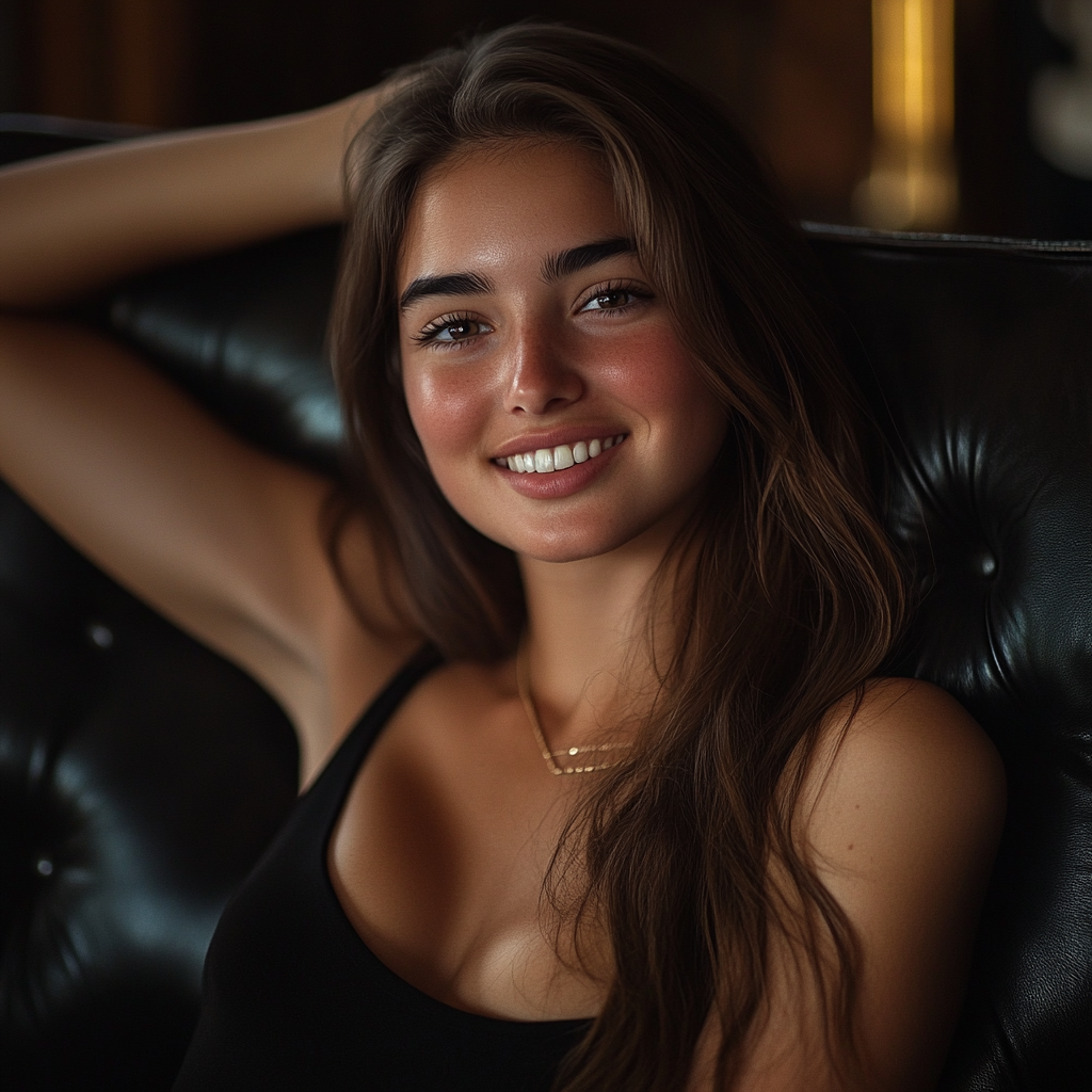 A Charming Woman in a Room Smiling