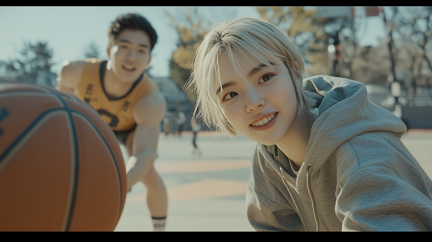 A Chinese Girl Outplays Opponent on Basketball Court