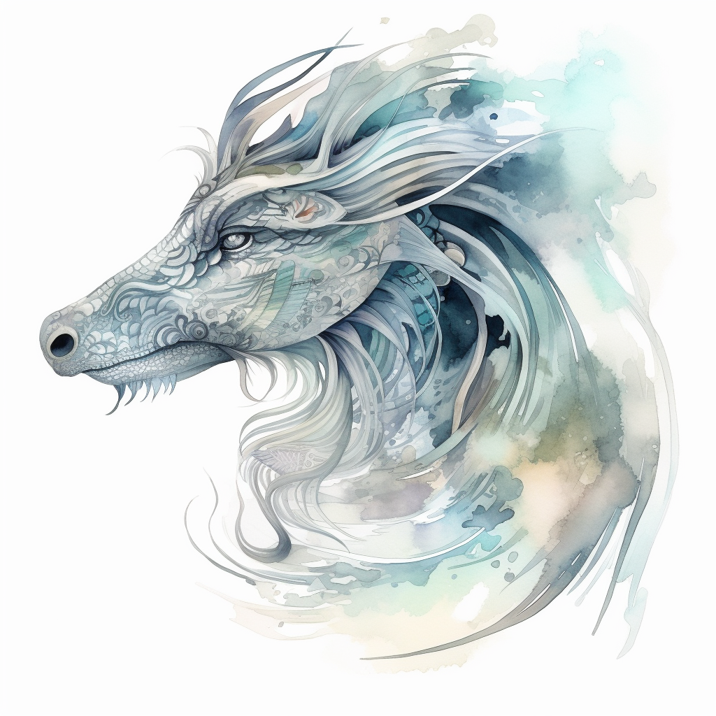 A Chinese dragon with flowing hair and scales