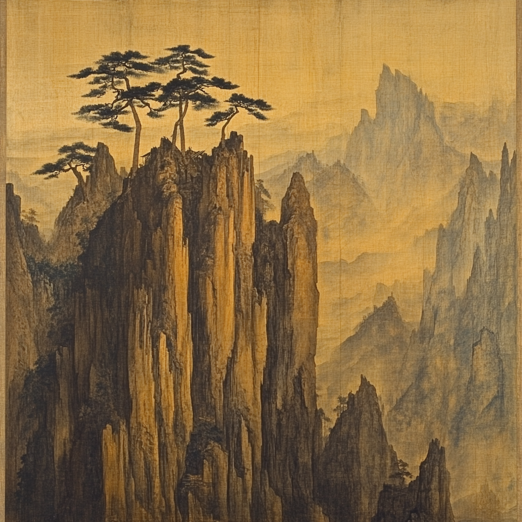 A Chinese painting of Mt. Huangshan's stability