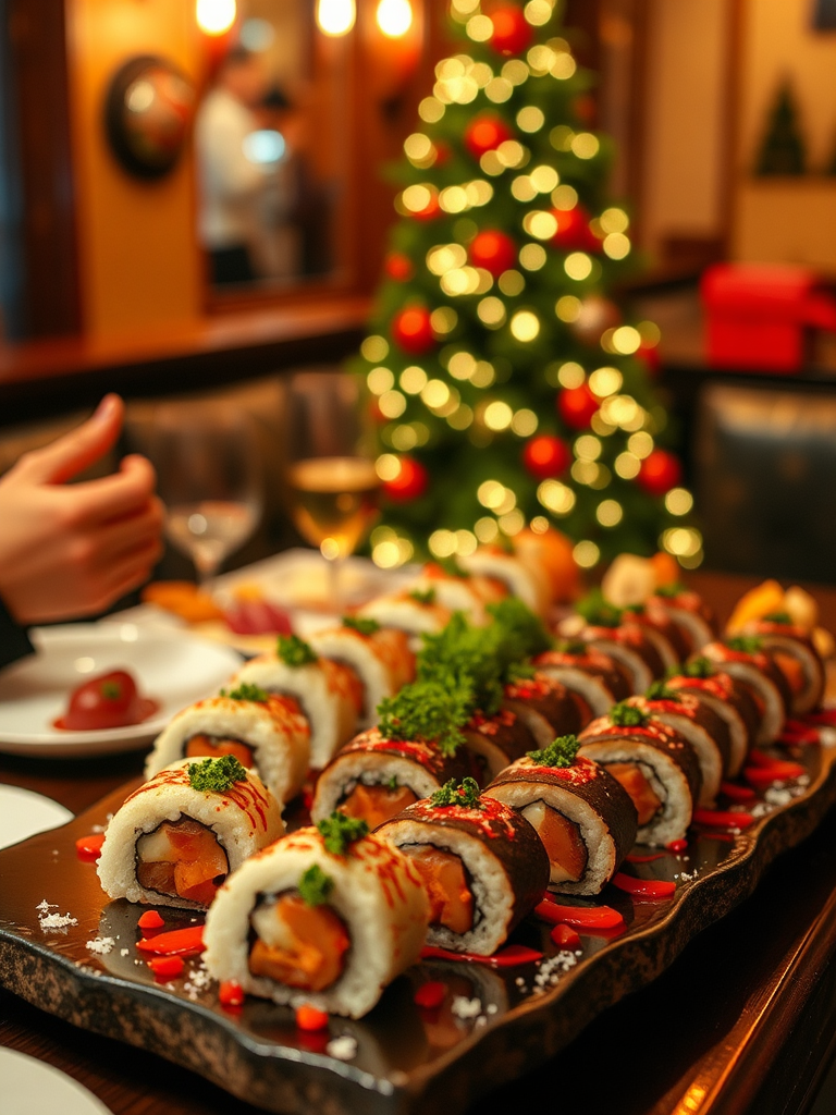 A Christmas Party with Sushi