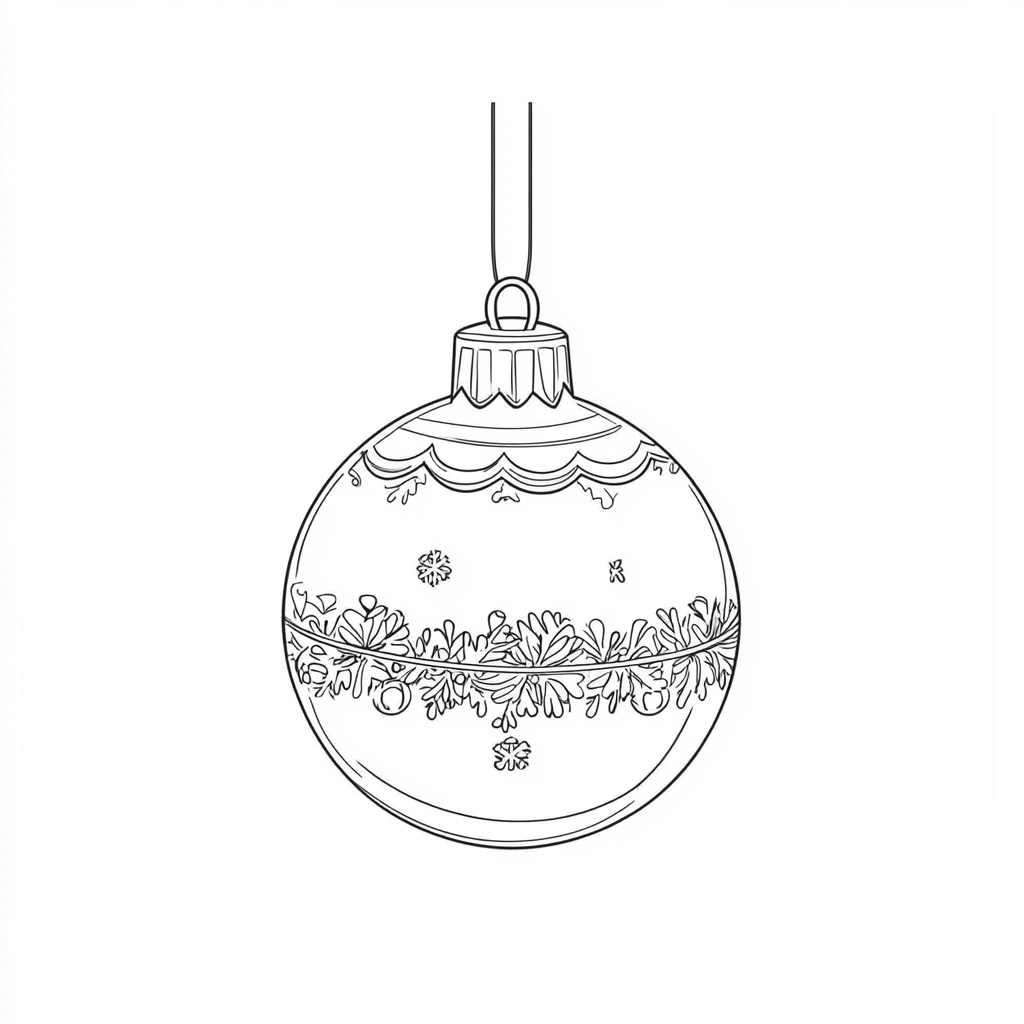 A Christmas bauble ready for coloring