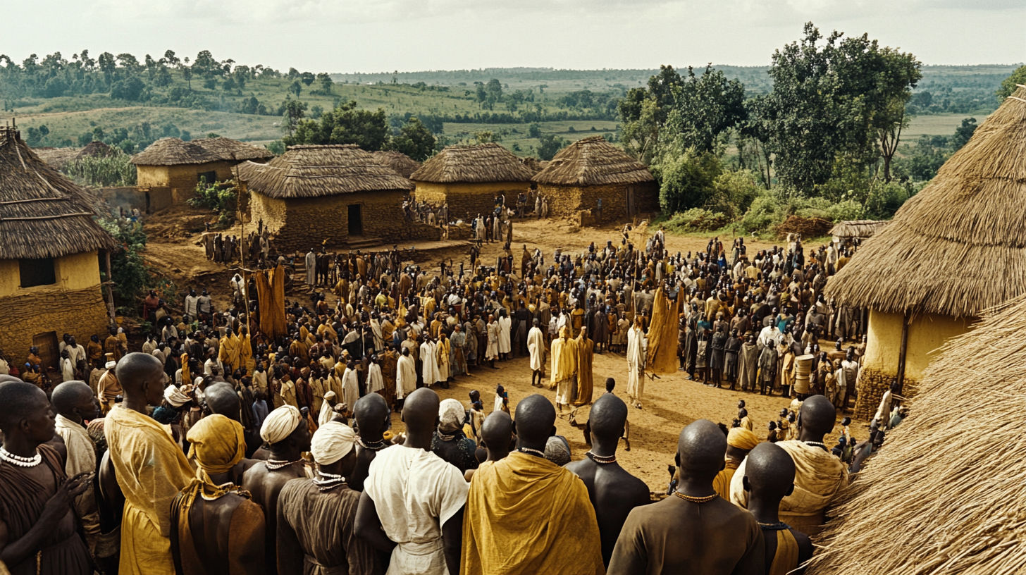 A Cinematic African Village Captures Mythological Essence