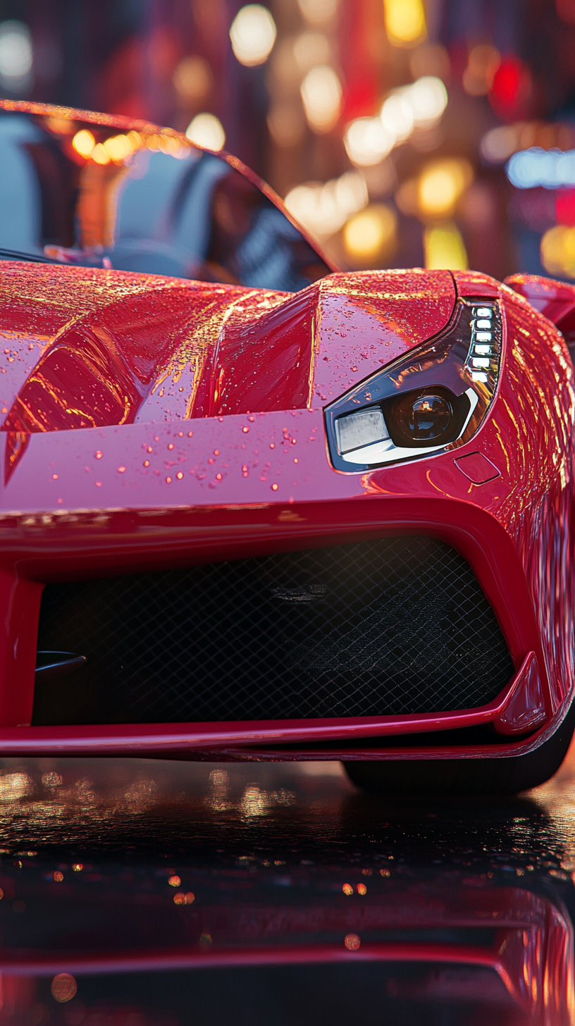 A Close-Up of a Red Ferrari 488 GTB