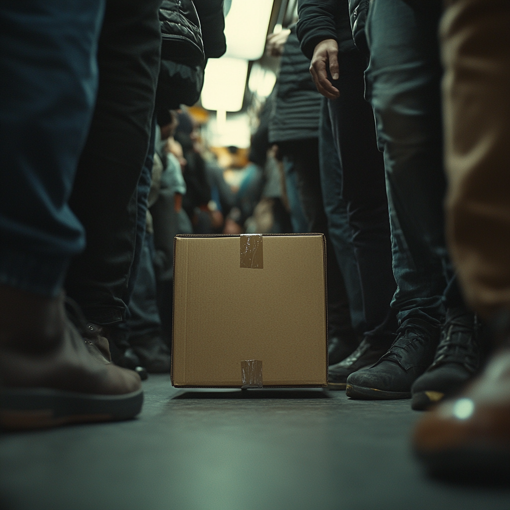 A Close-up View Inside Crowded Bus Scene