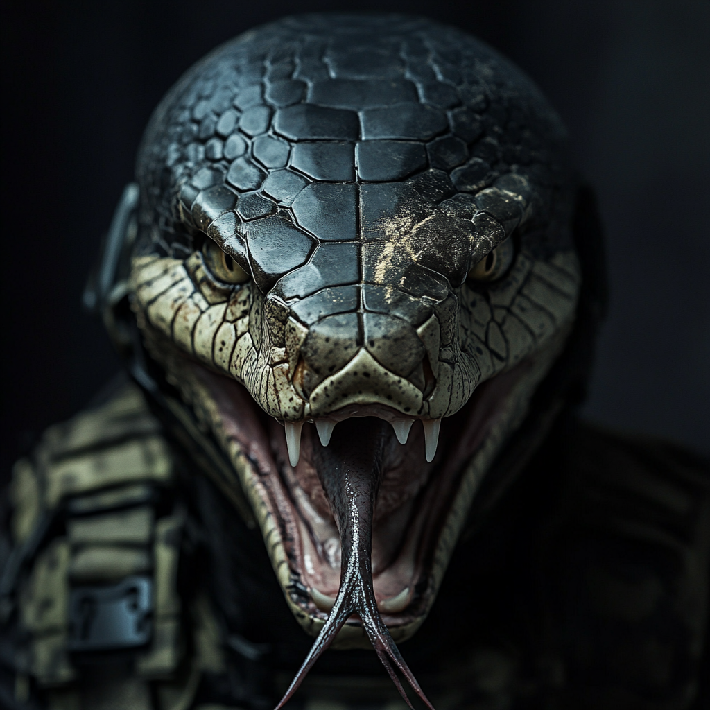 A Cobra Warrior in a Military Suit