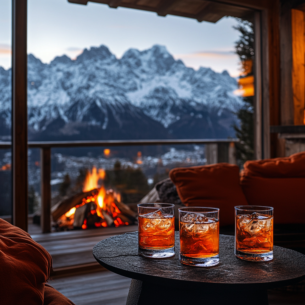 A Colorful Photo of Italian Alps from Indoor Terrace