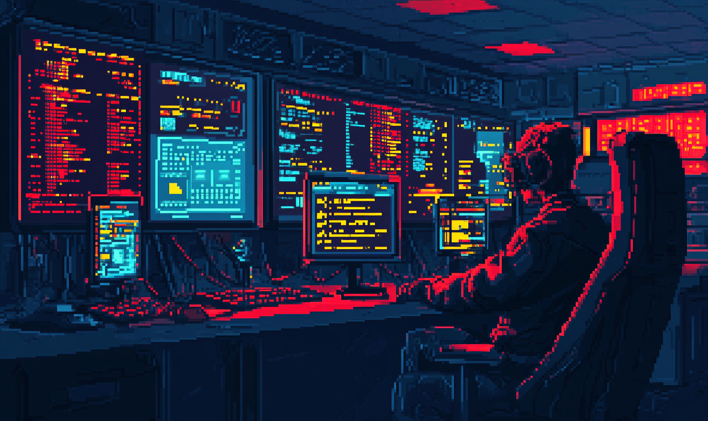 A Colorful Pixel Art of Cybersecurity Skills Gap.