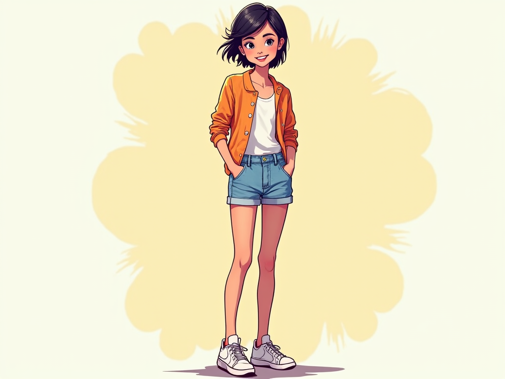 A Confident Young Girl in Stylish Fashion