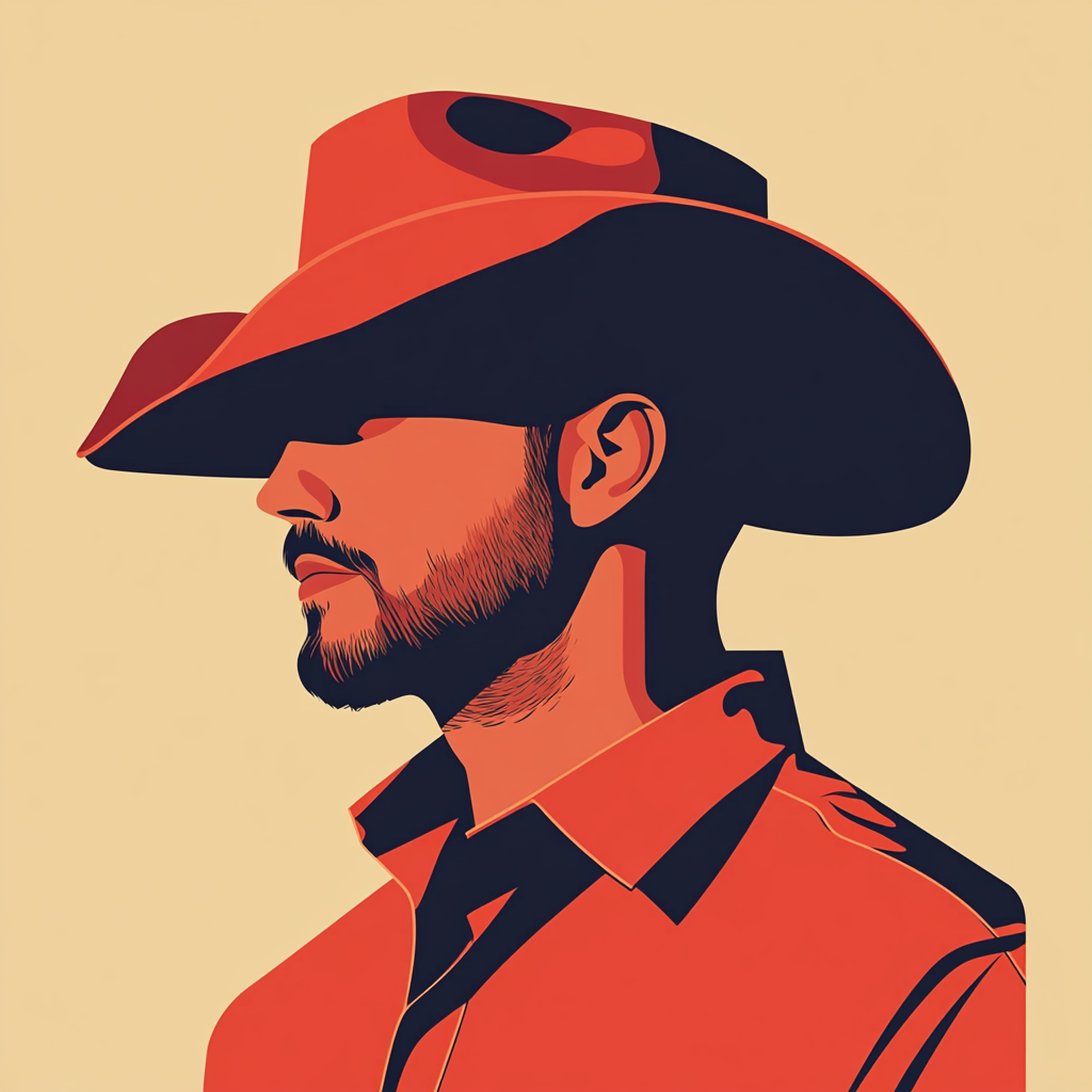 A Cowboy Illustration in Nouredine Touati's Style