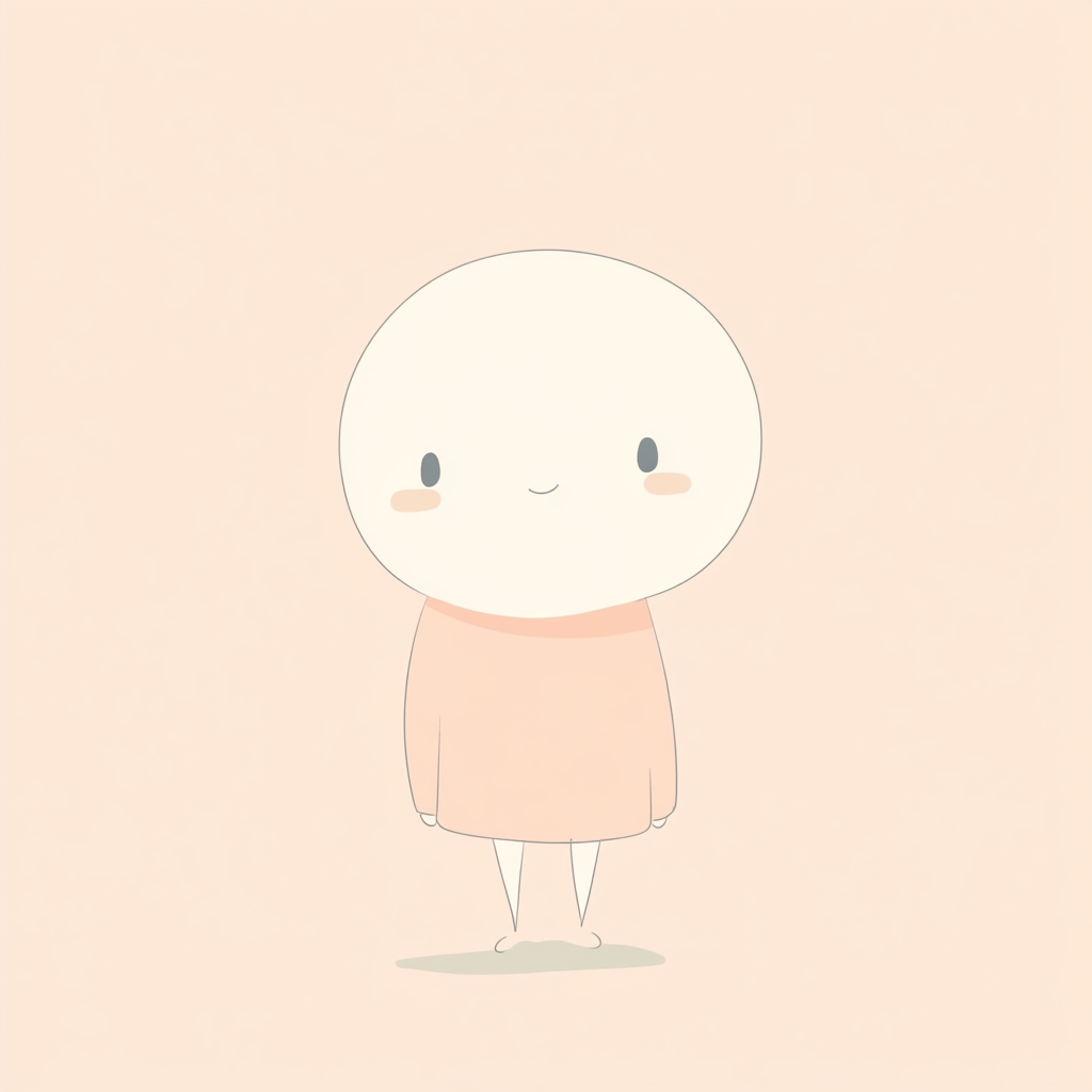 A Cozy, Minimalistic Illustration of a Friendly Character