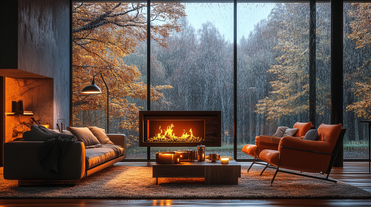 A Cozy Autumn Evening by the Fireplace