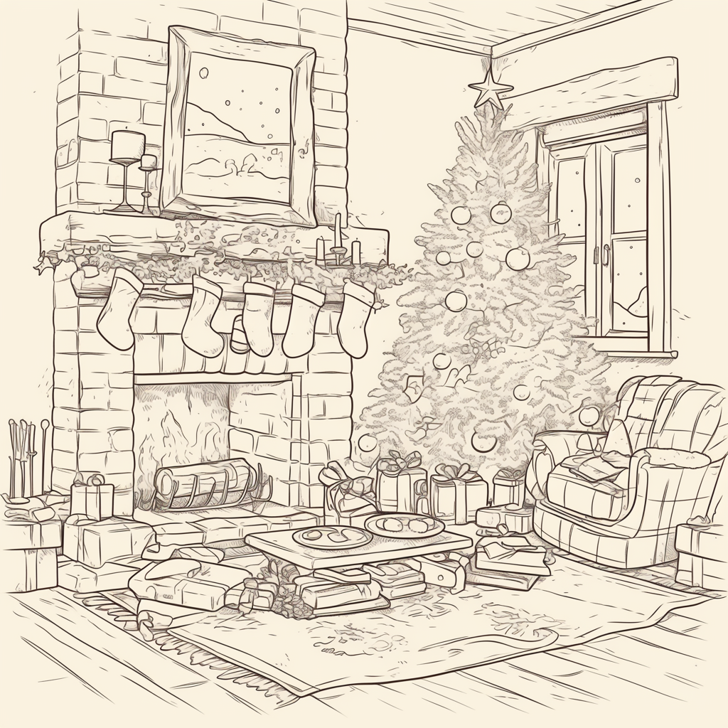 A Cozy Christmas Living Room in Old House