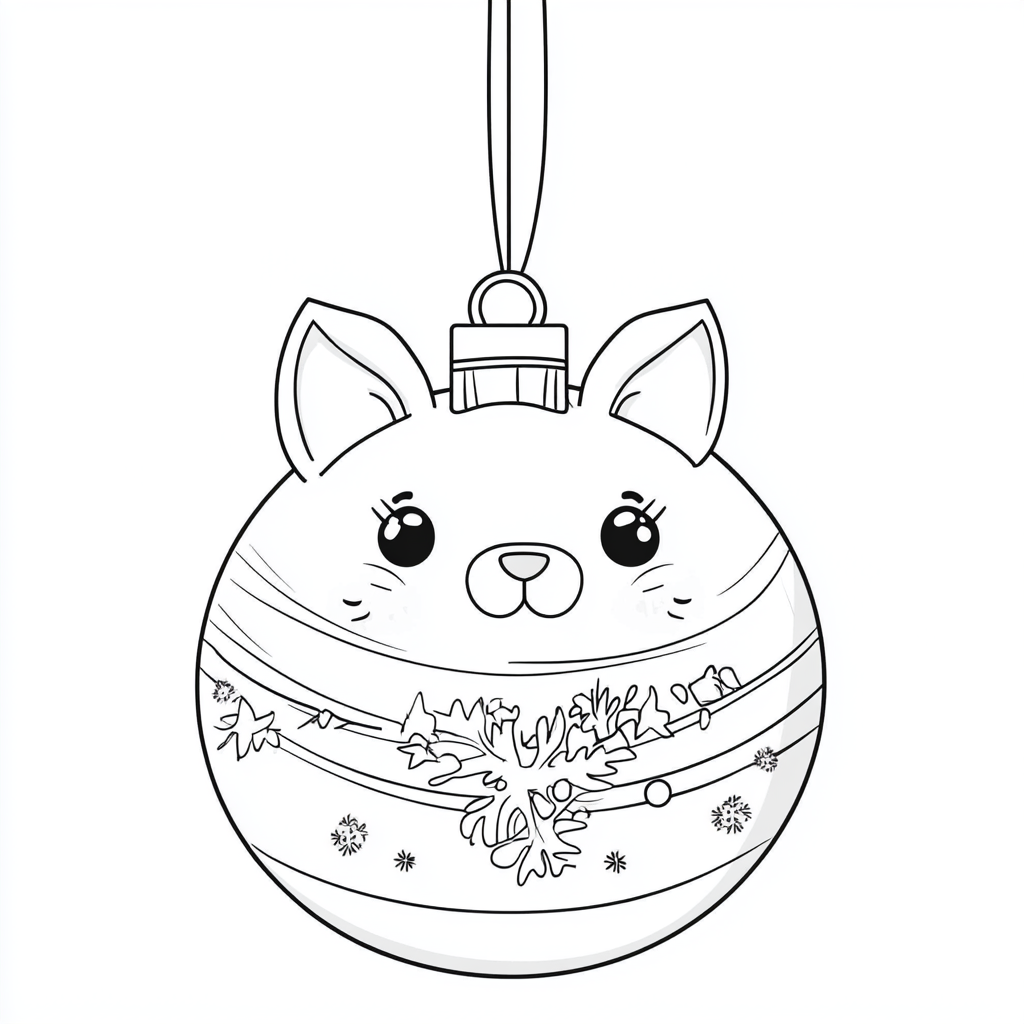 A Cute Christmas Bauble Coloring Page