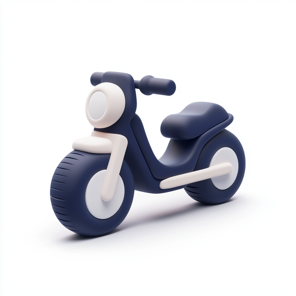 A Cute Clay-Like Motorcycle Icon Design