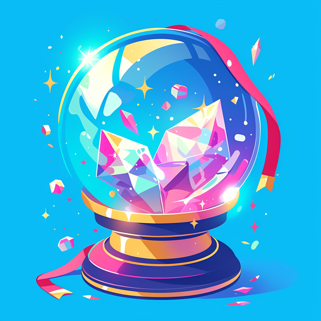 A Cute Crystal Ball Cartoon in Bold Colors