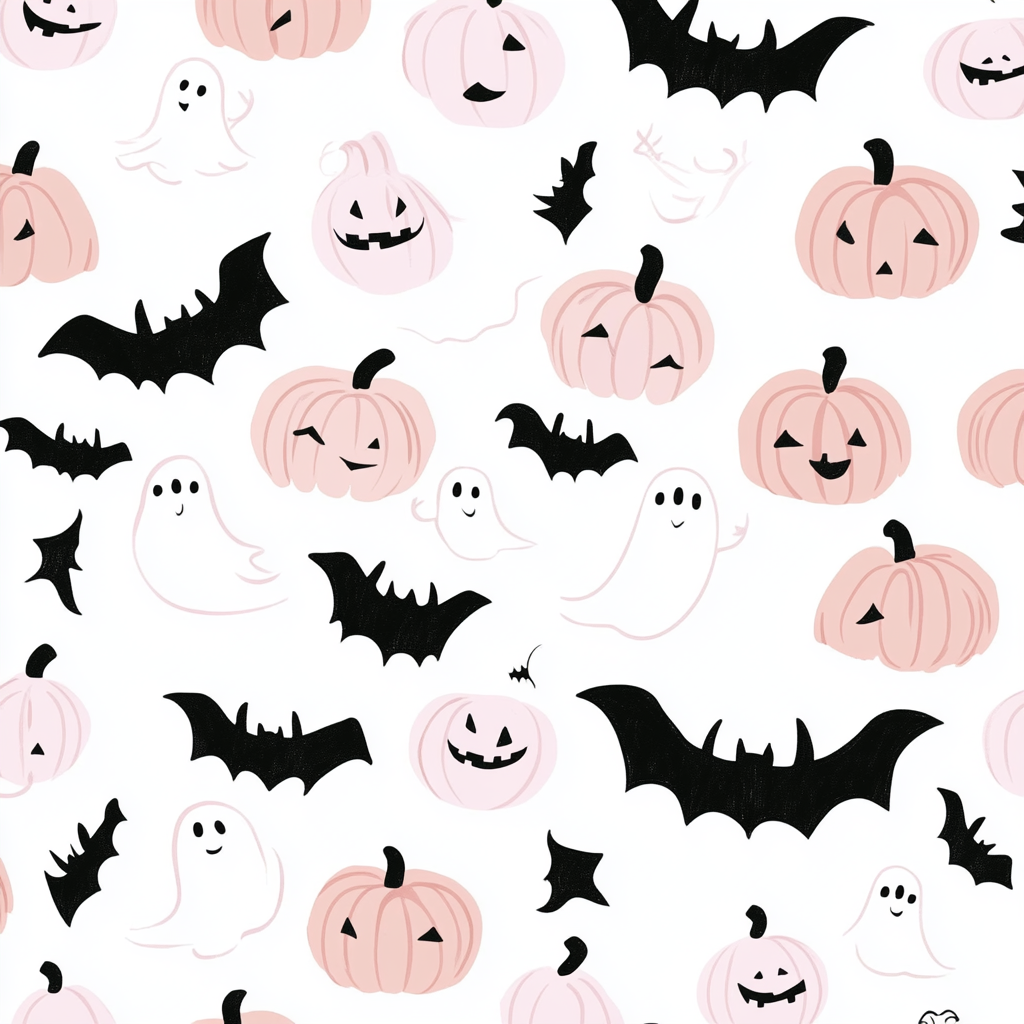 A Cute Halloween Pattern with Pink Theme