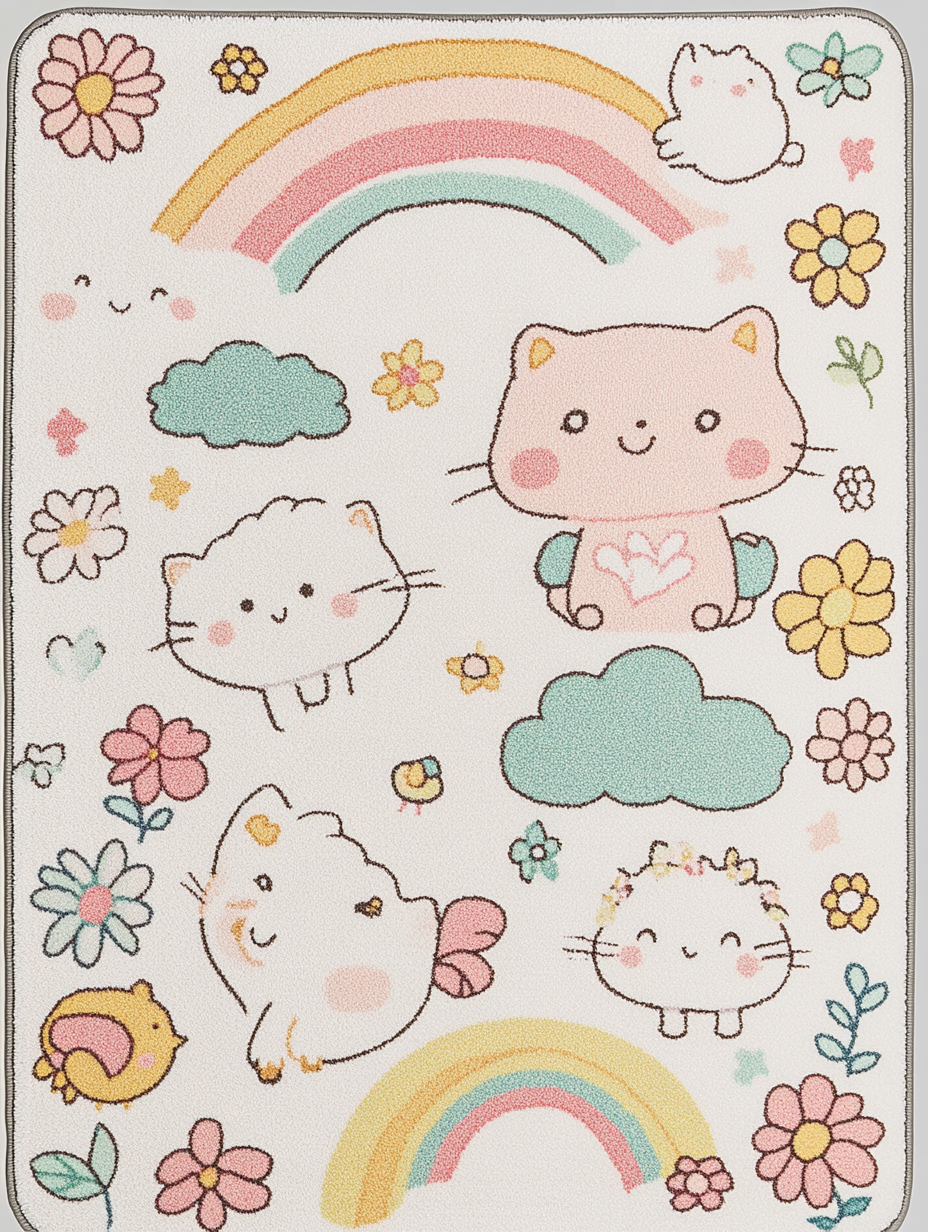 A Cute Kawaii Animal Carpet Design