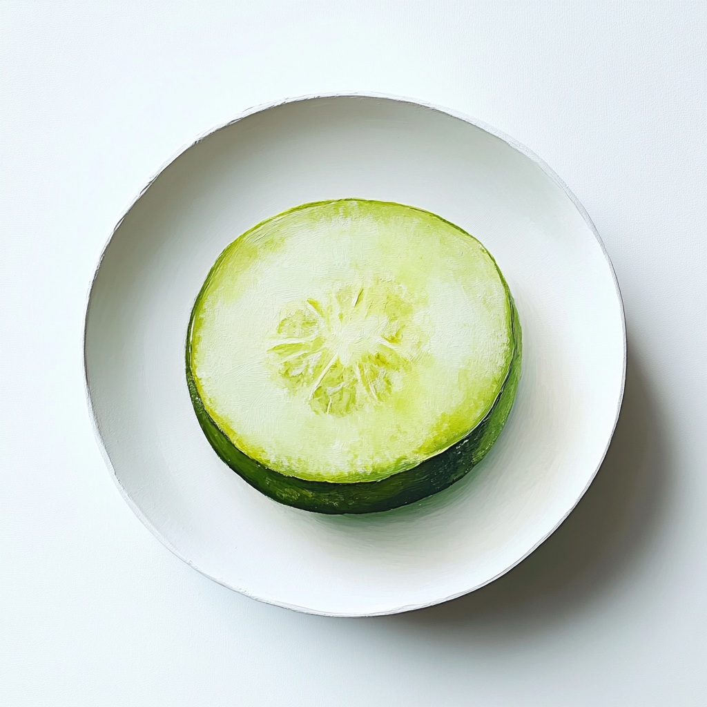 A Cute Miniature 3D Cucumber Painting