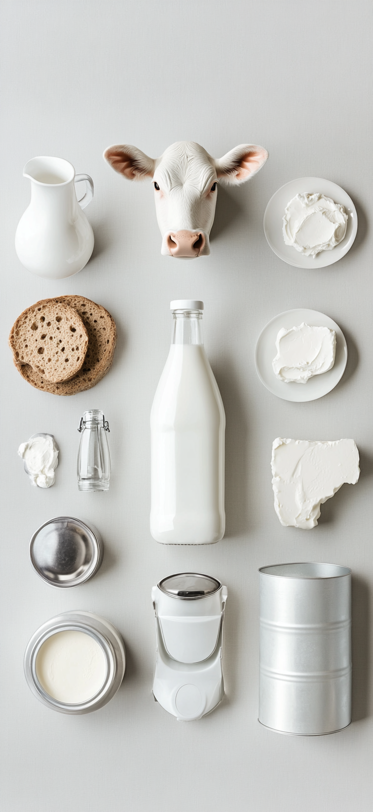 A Dairy Cow and Milk Bottle Still Life