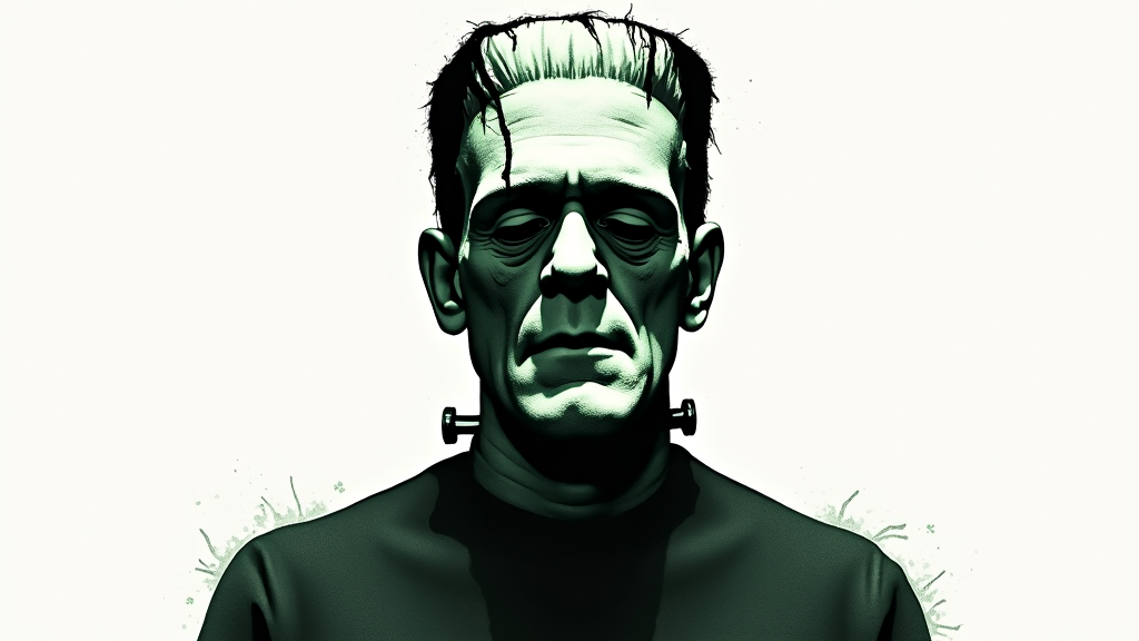 A Dark, Eerie Silhouette of Frankenstein's Monster.