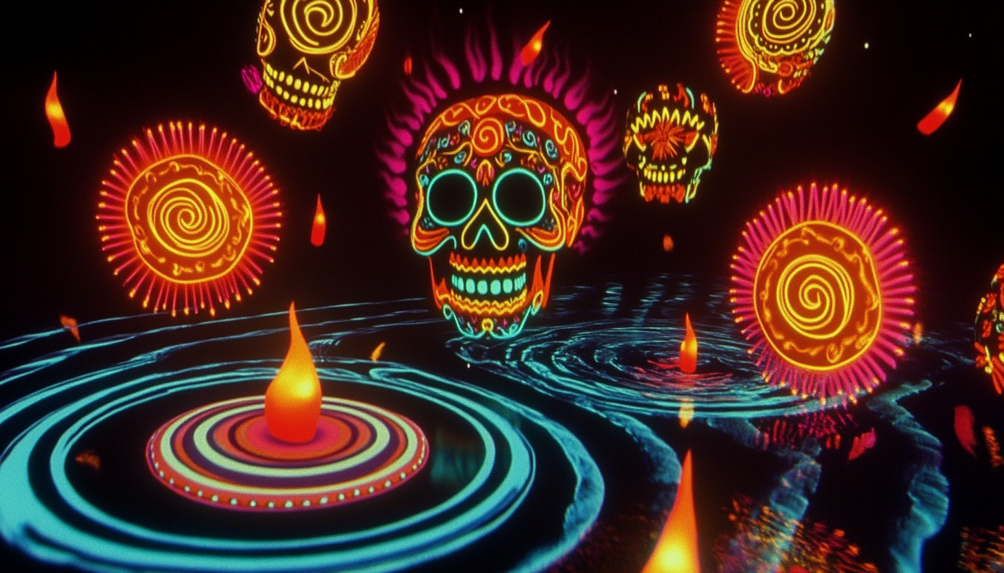 A Dark Fantasy Film's Colorful Sugar Skulls