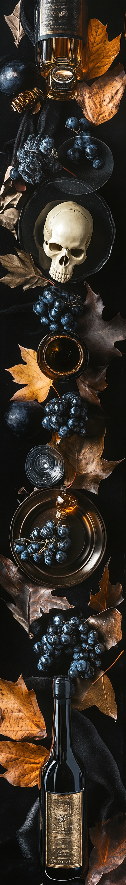 A Dark Thanksgiving Table With Luxurious Items