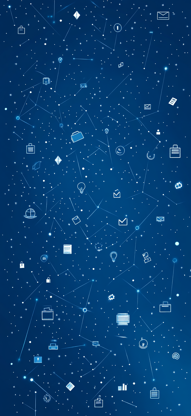 A Deep Blue Background with Icons and Lines